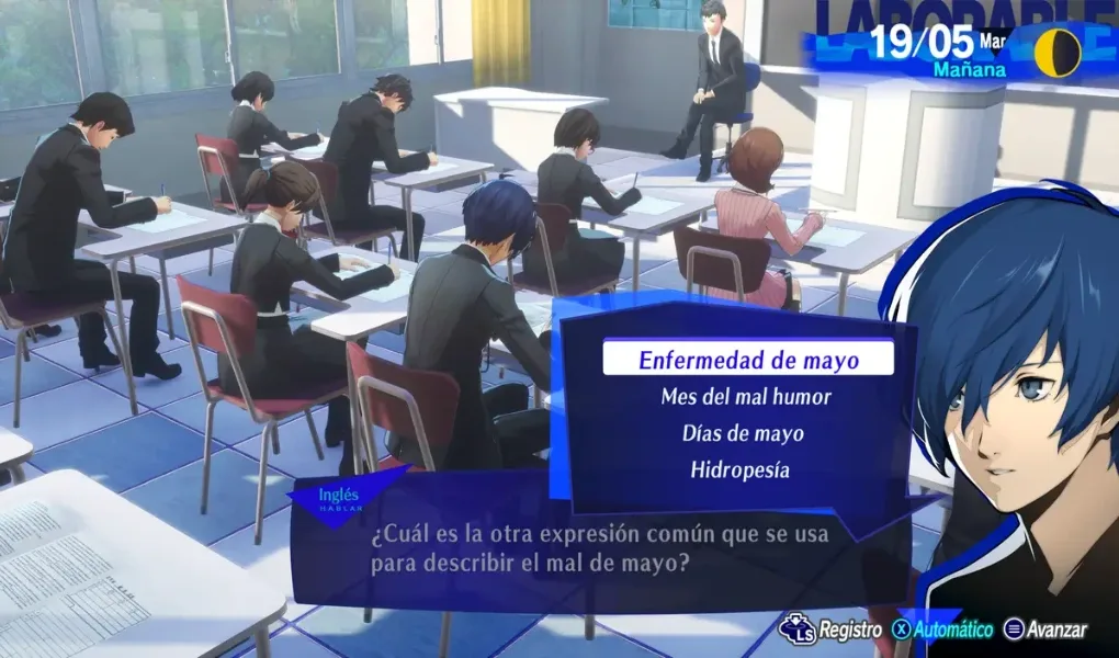 Persona 3 Reload respuestas clases examenes