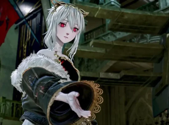 Lou Magmell extendiendo su mano para ayudar al protagonista a restaurar los Vestigios en Code Vein 2.
