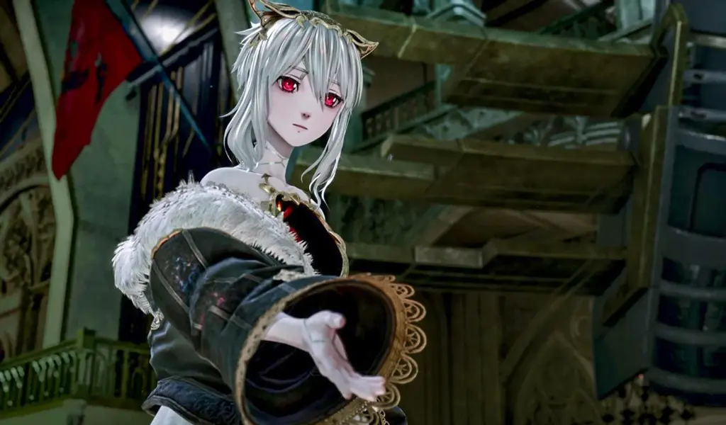 Lou Magmell extendiendo su mano para ayudar al protagonista a restaurar los Vestigios en Code Vein 2.