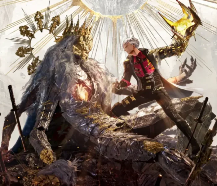 Protagonista de Code Vein 2 purificando a un Sucesor corrupto en la escena clave para desbloquear el Final Verdadero: Vínculos Milagrosos.