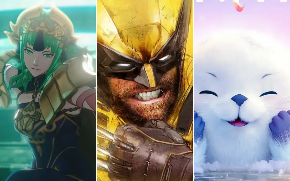 Montaje con los personajes de Fire Emblem Fortune's Weave, Marvel's Wolverine y Aniimo representando los lanzamientos de videojuegos de septiembre de 2026.